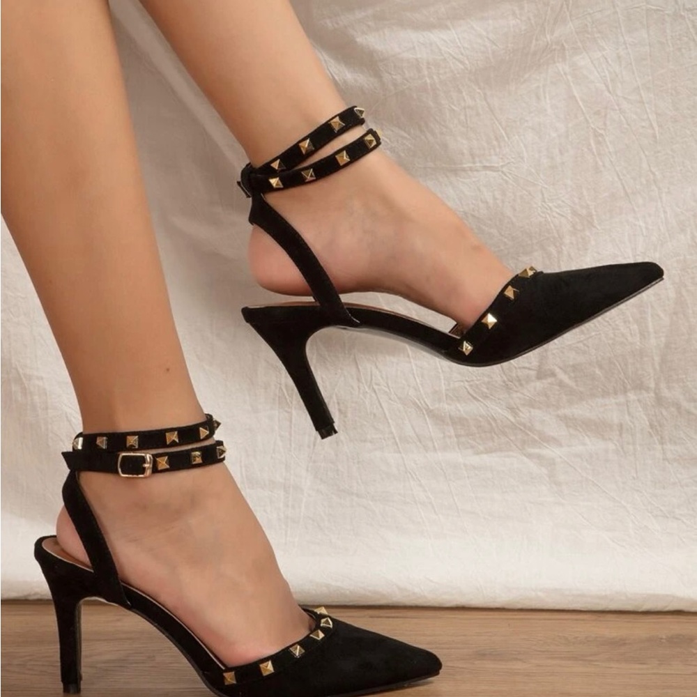 Spike Ankle Strap Pumps
